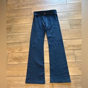 Hard Tail Foldover Bootcut Yoga Pants Navy Blue Size Large